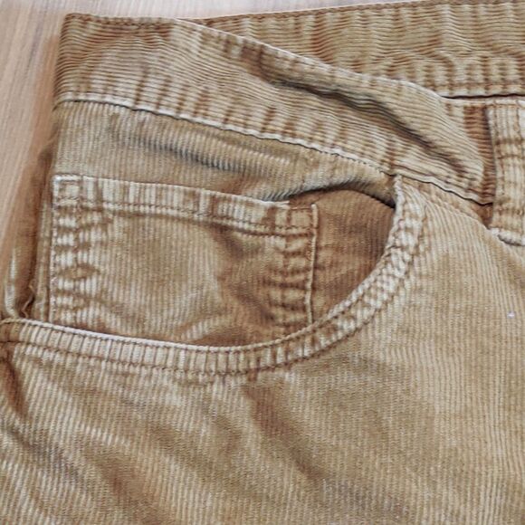 JC Penney (jcp) Corduroy Pants Men's TAG 36X32 (36x30) Slim Straight Brown Tan - Picture 2 of 14